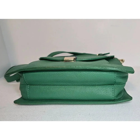 Botkier Leon Square Satchel Crossbody Leather Handbag Purse Green Blue Tab - Picture 4 of 13